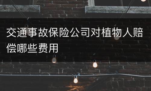 交通事故保险公司对植物人赔偿哪些费用