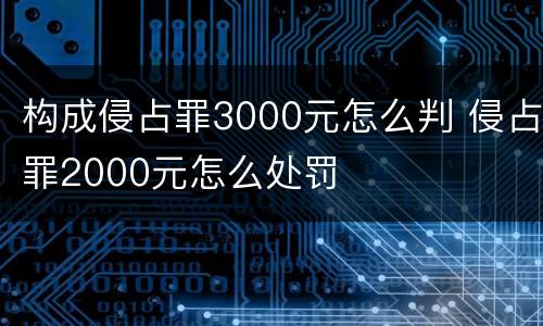 构成侵占罪3000元怎么判 侵占罪2000元怎么处罚