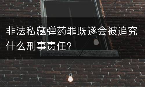 非法私藏弹药罪既遂会被追究什么刑事责任？