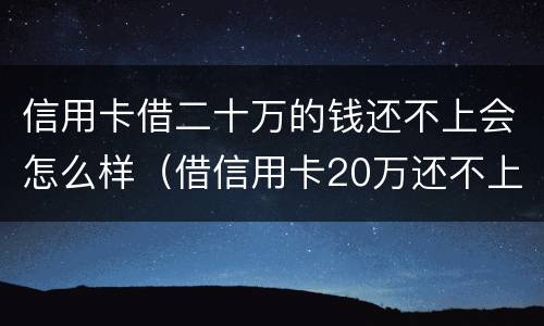 信用卡借二十万的钱还不上会怎么样（借信用卡20万还不上怎么办）