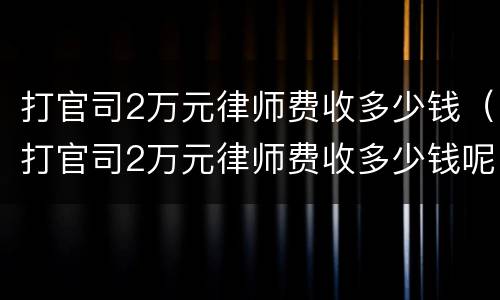 打官司2万元律师费收多少钱（打官司2万元律师费收多少钱呢）