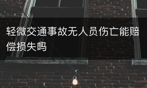 轻微交通事故无人员伤亡能赔偿损失吗
