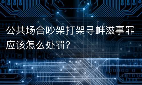 公共场合吵架打架寻衅滋事罪应该怎么处罚？