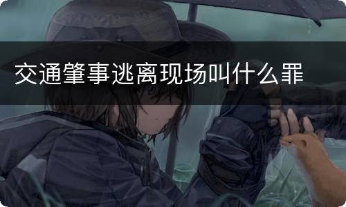 交通肇事逃离现场叫什么罪