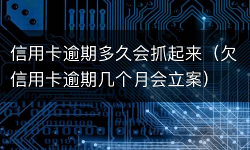 信用卡逾期多久会抓起来（欠信用卡逾期几个月会立案）