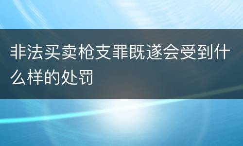 非法买卖枪支罪既遂会受到什么样的处罚