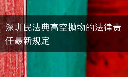 深圳民法典高空抛物的法律责任最新规定