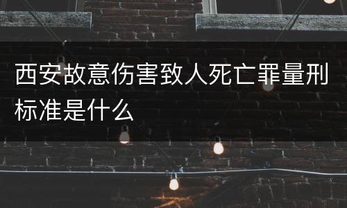 西安故意伤害致人死亡罪量刑标准是什么