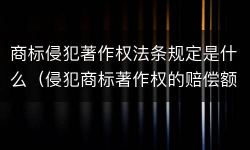 商标侵犯著作权法条规定是什么（侵犯商标著作权的赔偿额计算）