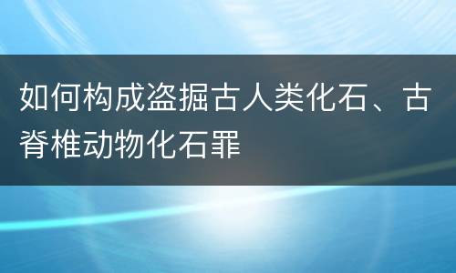 如何构成盗掘古人类化石、古脊椎动物化石罪