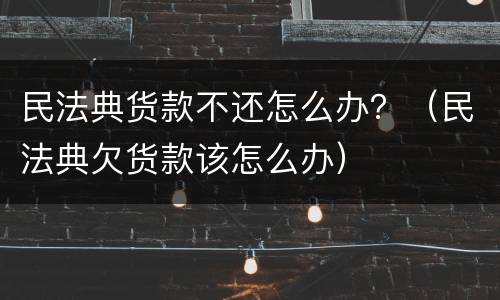民法典货款不还怎么办？（民法典欠货款该怎么办）