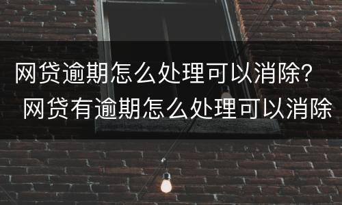 网贷逾期怎么处理可以消除？ 网贷有逾期怎么处理可以消除