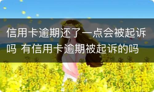 信用卡逾期还了一点会被起诉吗 有信用卡逾期被起诉的吗