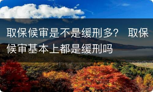 取保候审是不是缓刑多？ 取保候审基本上都是缓刑吗