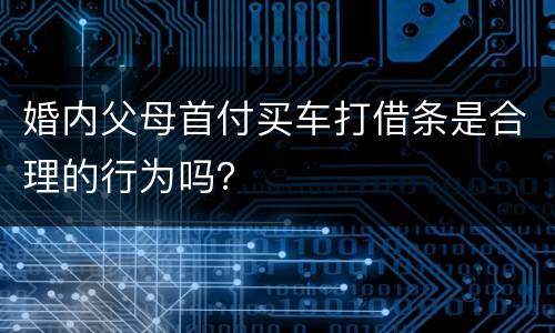 婚内父母首付买车打借条是合理的行为吗？