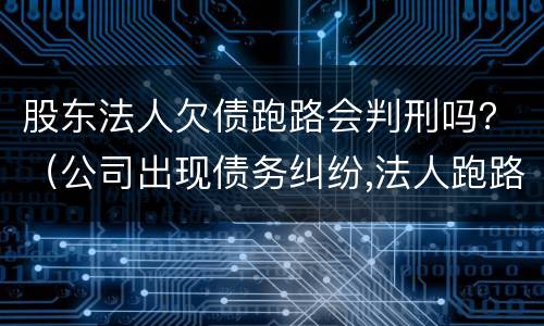 股东法人欠债跑路会判刑吗？（公司出现债务纠纷,法人跑路,会影响股东吗）