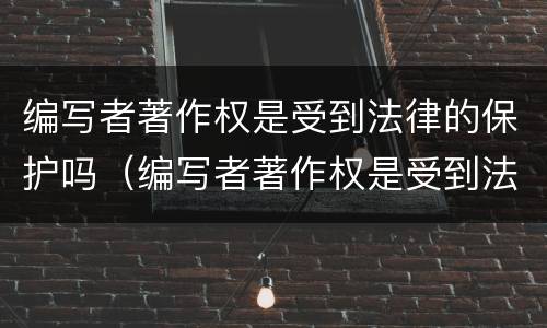 编写者著作权是受到法律的保护吗（编写者著作权是受到法律的保护吗）