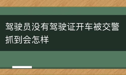 驾驶员没有驾驶证开车被交警抓到会怎样