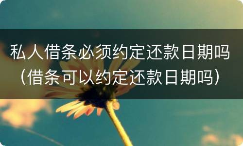 私人借条必须约定还款日期吗（借条可以约定还款日期吗）