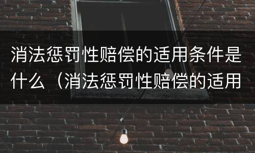 消法惩罚性赔偿的适用条件是什么（消法惩罚性赔偿的适用条件是什么规定）