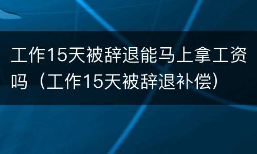 工作15天被辞退能马上拿工资吗（工作15天被辞退补偿）