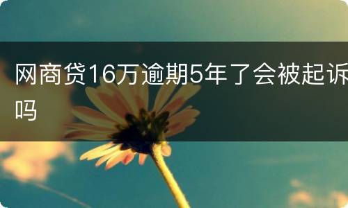 网商贷16万逾期5年了会被起诉吗