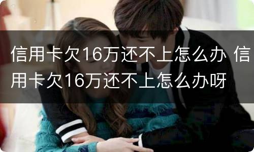 信用卡欠16万还不上怎么办 信用卡欠16万还不上怎么办呀