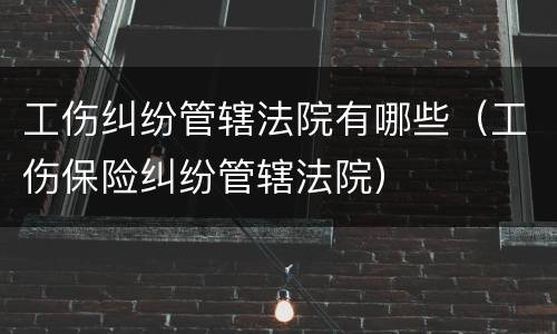 工伤纠纷管辖法院有哪些（工伤保险纠纷管辖法院）