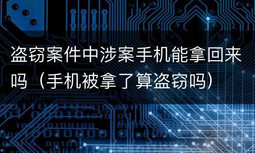 盗窃案件中涉案手机能拿回来吗（手机被拿了算盗窃吗）