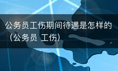 公务员工伤期间待遇是怎样的（公务员 工伤）