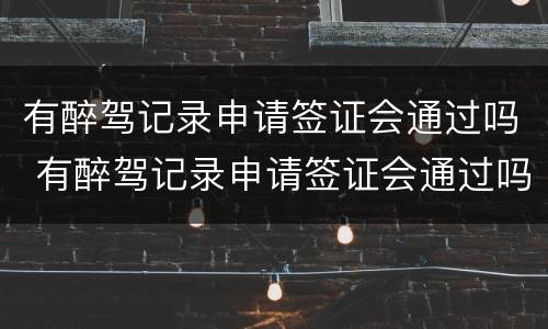 有醉驾记录申请签证会通过吗 有醉驾记录申请签证会通过吗知乎