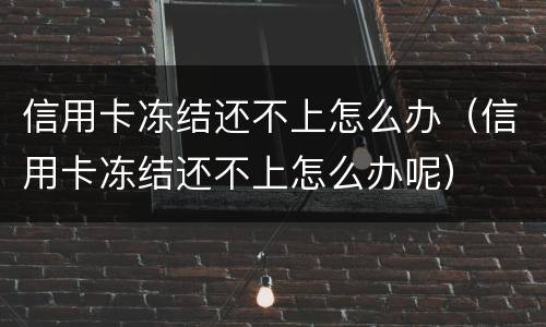 信用卡冻结还不上怎么办（信用卡冻结还不上怎么办呢）