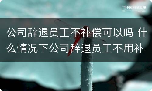 公司辞退员工不补偿可以吗 什么情况下公司辞退员工不用补偿