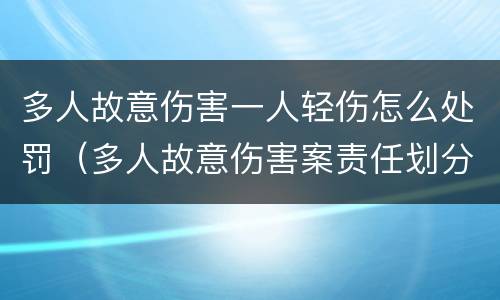 多人故意伤害一人轻伤怎么处罚（多人故意伤害案责任划分）
