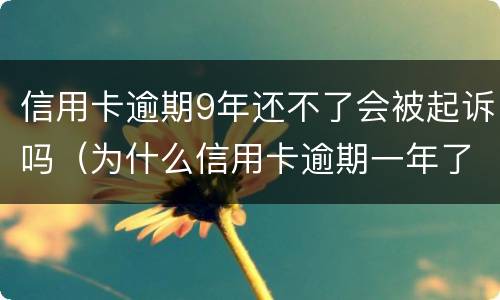 信用卡逾期9年还不了会被起诉吗（为什么信用卡逾期一年了,还不起诉）