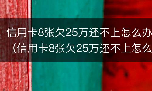 信用卡8张欠25万还不上怎么办（信用卡8张欠25万还不上怎么办呢）