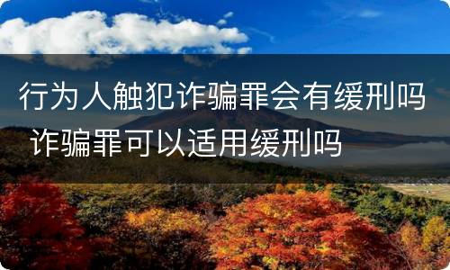 行为人触犯诈骗罪会有缓刑吗 诈骗罪可以适用缓刑吗