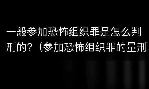 一般参加恐怖组织罪是怎么判刑的?（参加恐怖组织罪的量刑）