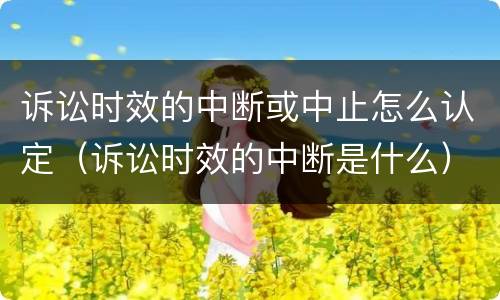 诉讼时效的中断或中止怎么认定（诉讼时效的中断是什么）