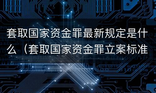 套取国家资金罪最新规定是什么（套取国家资金罪立案标准）