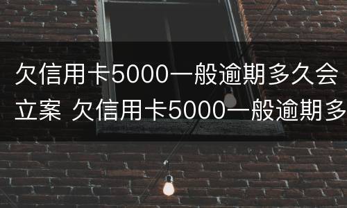 欠信用卡5000一般逾期多久会立案 欠信用卡5000一般逾期多久会立案处理