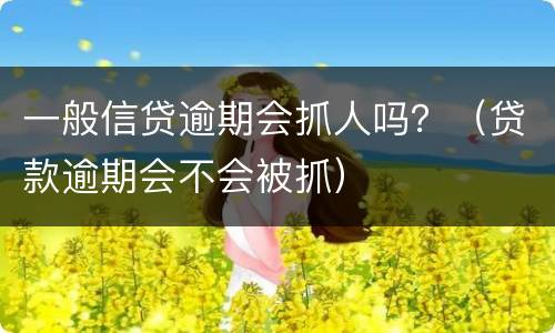 一般信贷逾期会抓人吗？（贷款逾期会不会被抓）