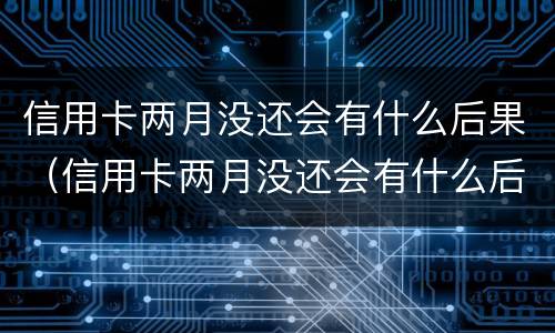 信用卡两月没还会有什么后果（信用卡两月没还会有什么后果嘛）