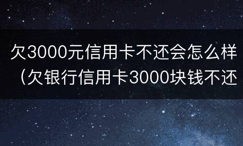 欠3000元信用卡不还会怎么样（欠银行信用卡3000块钱不还会怎样）