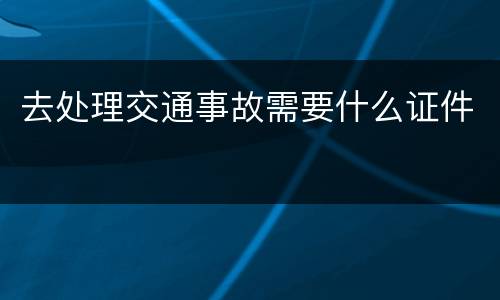 去处理交通事故需要什么证件