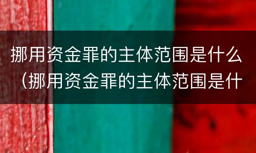挪用资金罪的主体范围是什么（挪用资金罪的主体范围是什么法律）