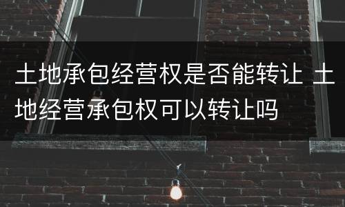 土地承包经营权是否能转让 土地经营承包权可以转让吗