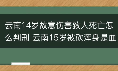 云南14岁故意伤害致人死亡怎么判刑 云南15岁被砍浑身是血往家爬