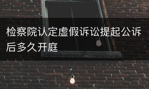 检察院认定虚假诉讼提起公诉后多久开庭
