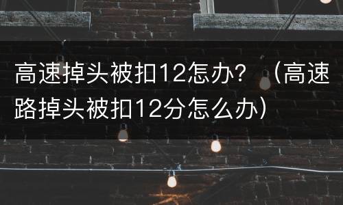 高速掉头被扣12怎办？（高速路掉头被扣12分怎么办）